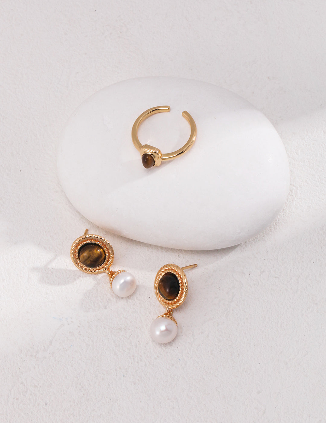 Tigerite Perl Earrings