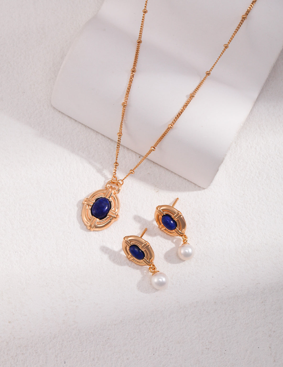 Lazurite Pearl Earrings