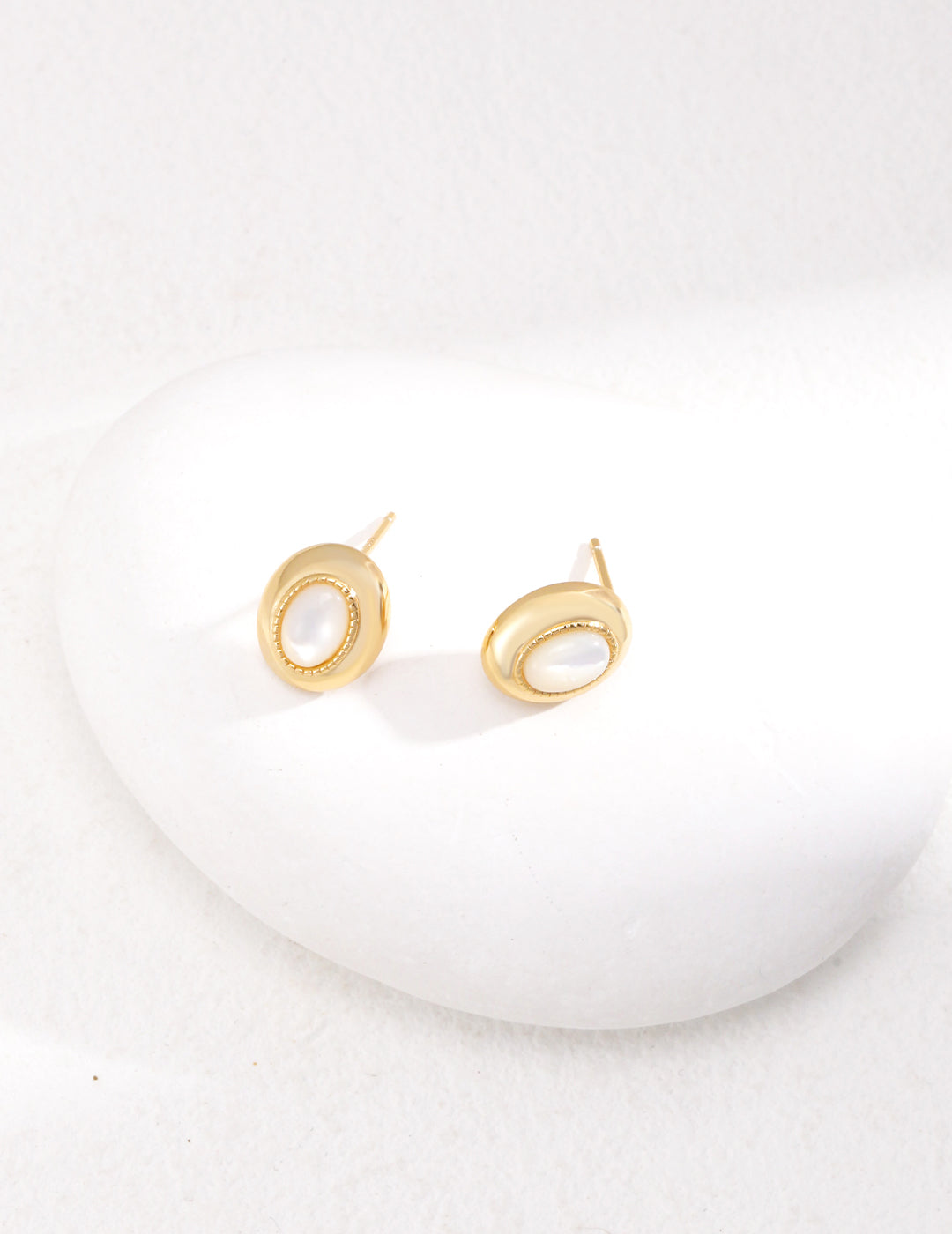 Golden Mother Of Pearl Earrings