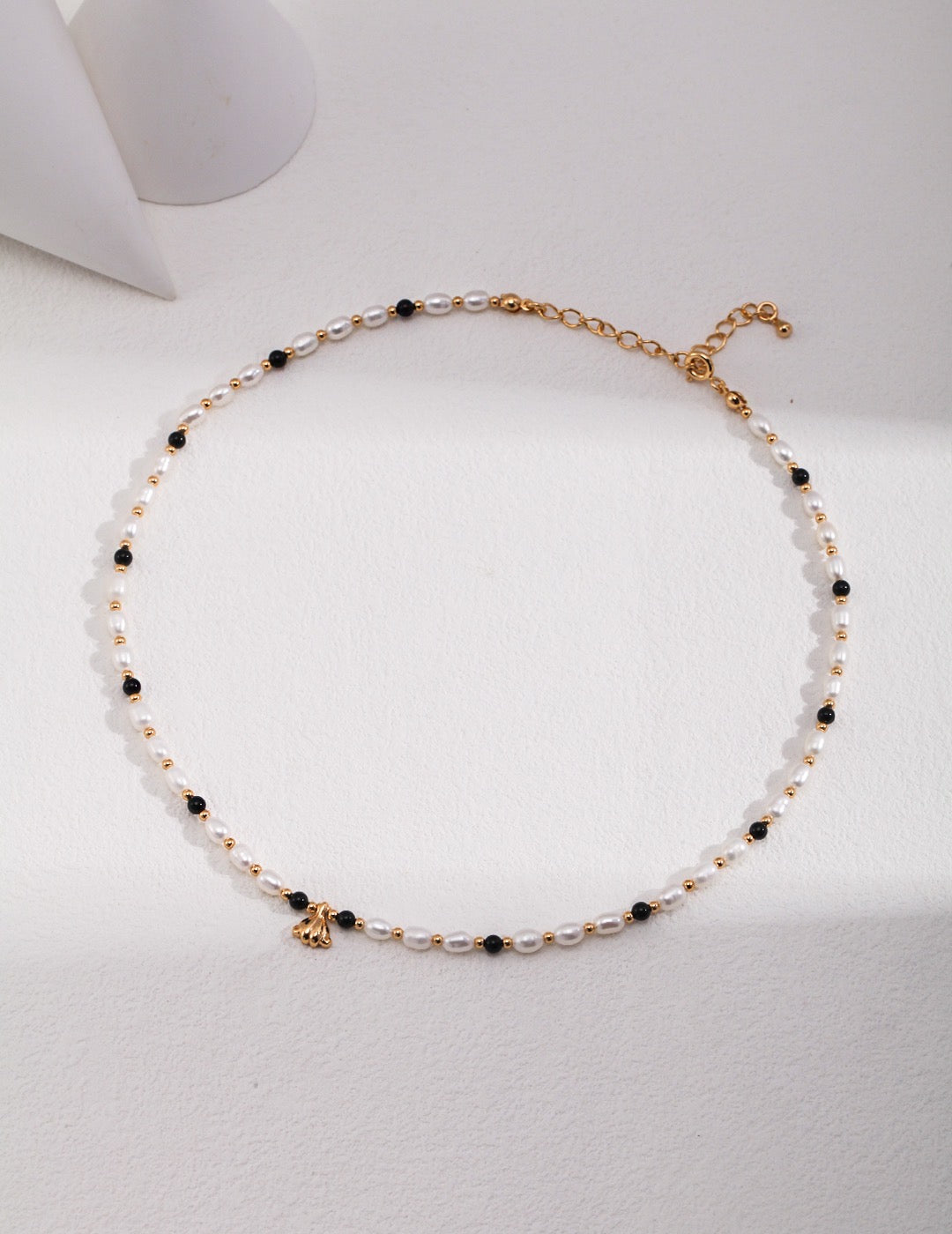 Black Agate Silver Necklace