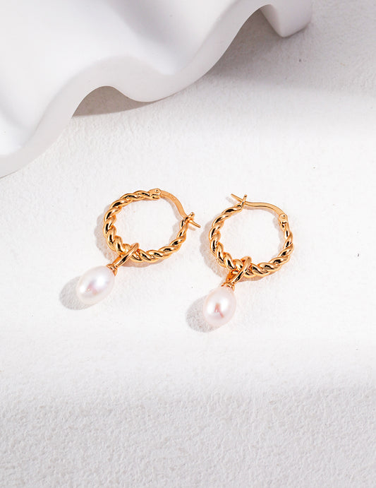 Pear Shape Pearl two way Earrings