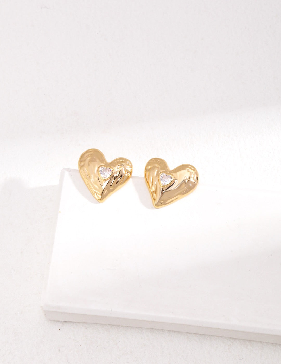 Heart Shape Golden Earrings