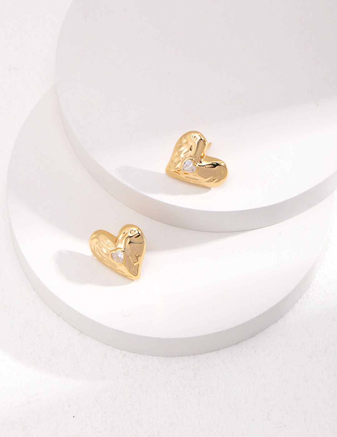 Heart Shape Golden Earrings