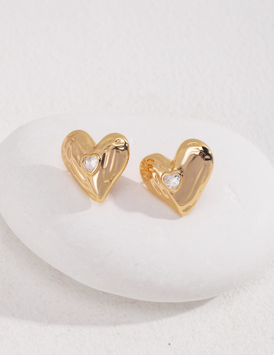 Heart Shape Golden Earrings